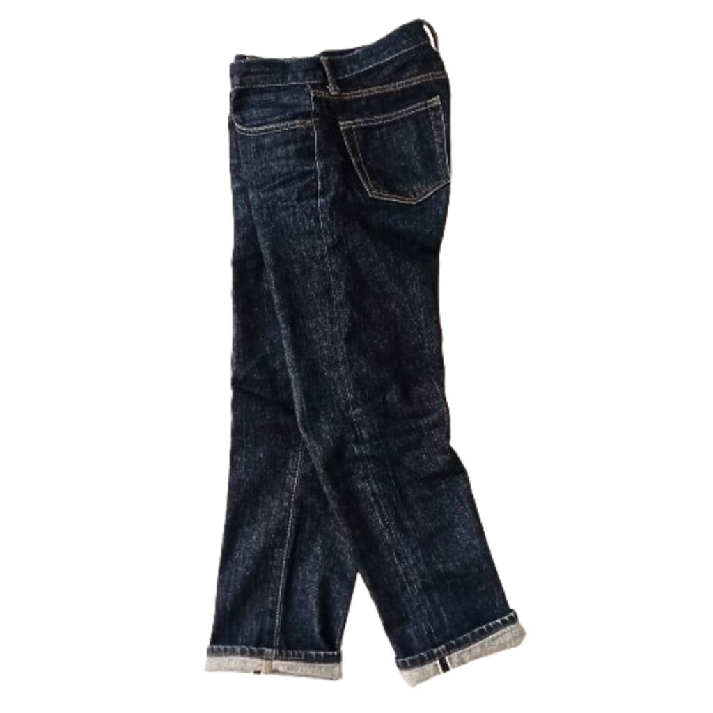 Longoants / Celana Uniqlo Selvedge Red Line Regular Straight Denim Pants Men Women Preloved