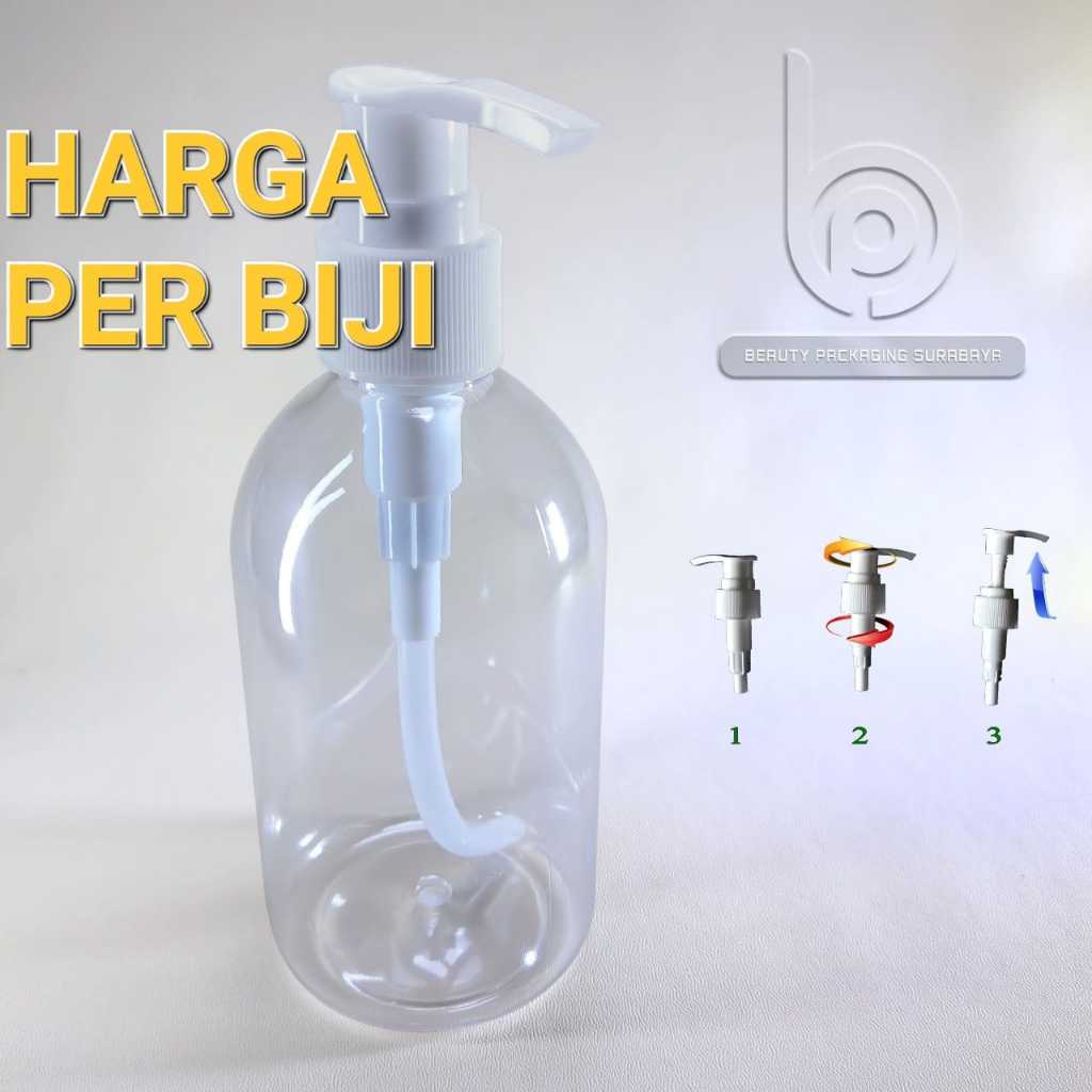Botol Plastik PET 250ml Oval Bening Tutup Pump Lotion - TANPA MINIMAL ORDER