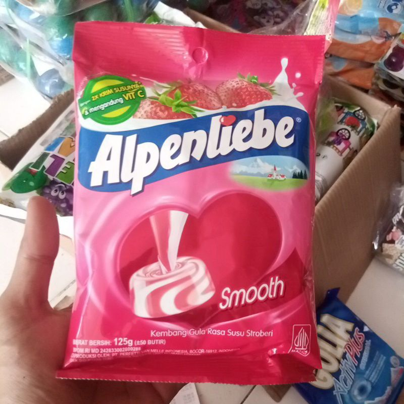

[oddsolshop] pekanbaru/Alpenliebe Strawberry Smooth Creamy 100GR Permen Stroberi Pink Merah Muda