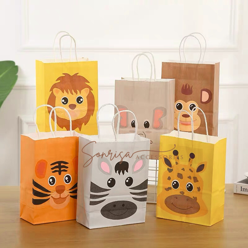 

SONRISAA - Paper Bag Motif Animal / Goodie Bag / Gift Bag / Tas Kado Ulang Tahun