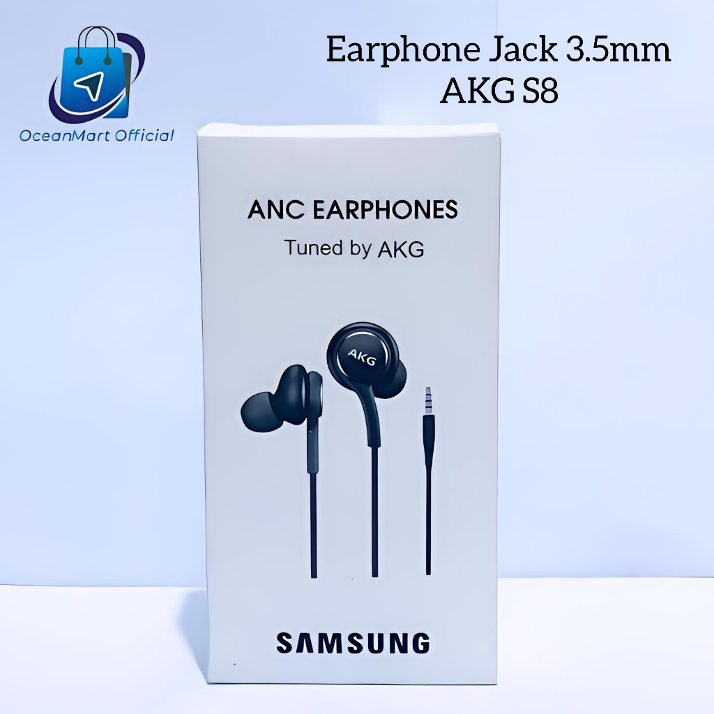Earphone Headset Kabel Samsung Original Handset AKG S8 Jack 3.5mm Stereo Tuned ANC