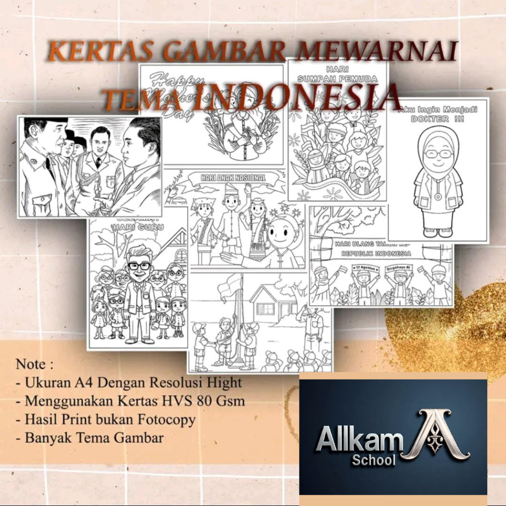 

Kertas Gambar Mewarnai Tema Indonesia
