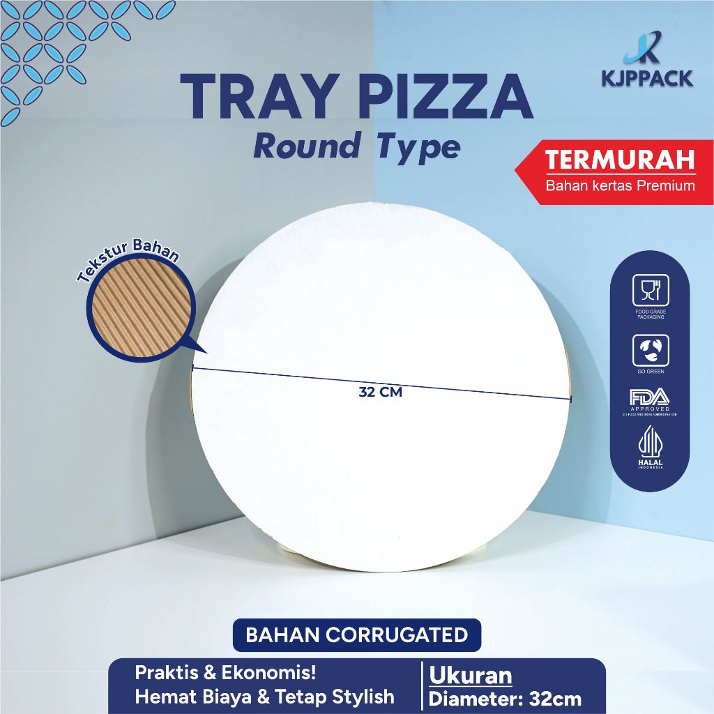 

KJPPACK Tray Pizza / Alas Pizza / Tempat Pizza / Pizza Mix – Pizza Mat Corrugated Paper FDA Approved