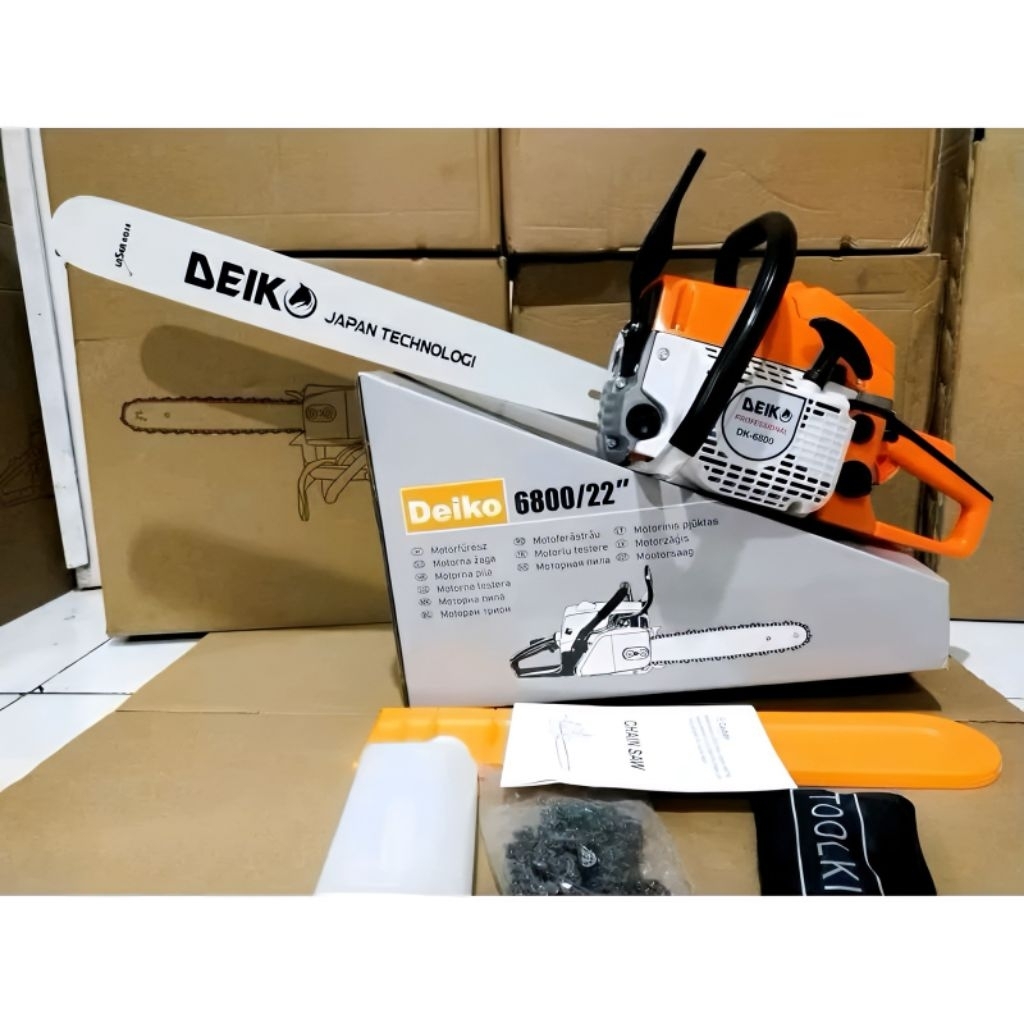 TERMURAH CHAINSAW DEIKO BAR 22 INCH 6800 ORIGINAL SENSO GERGAJI KAYU