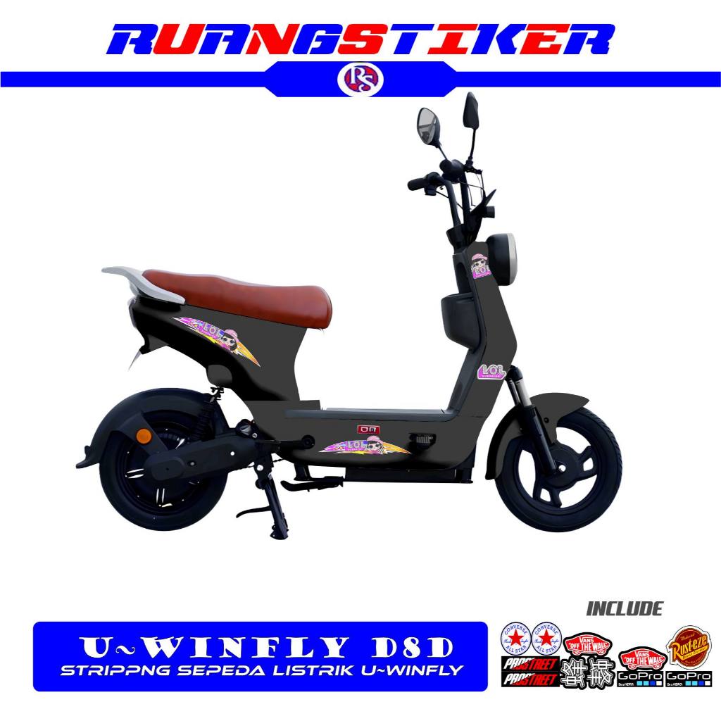 STIKER MOTOR LISTRIK MOTIF 6/ VARIASI SEPEDA LISTRIK / U-WINFLY DF8 / GODA / EXOTIC / VIAR / SELIS /