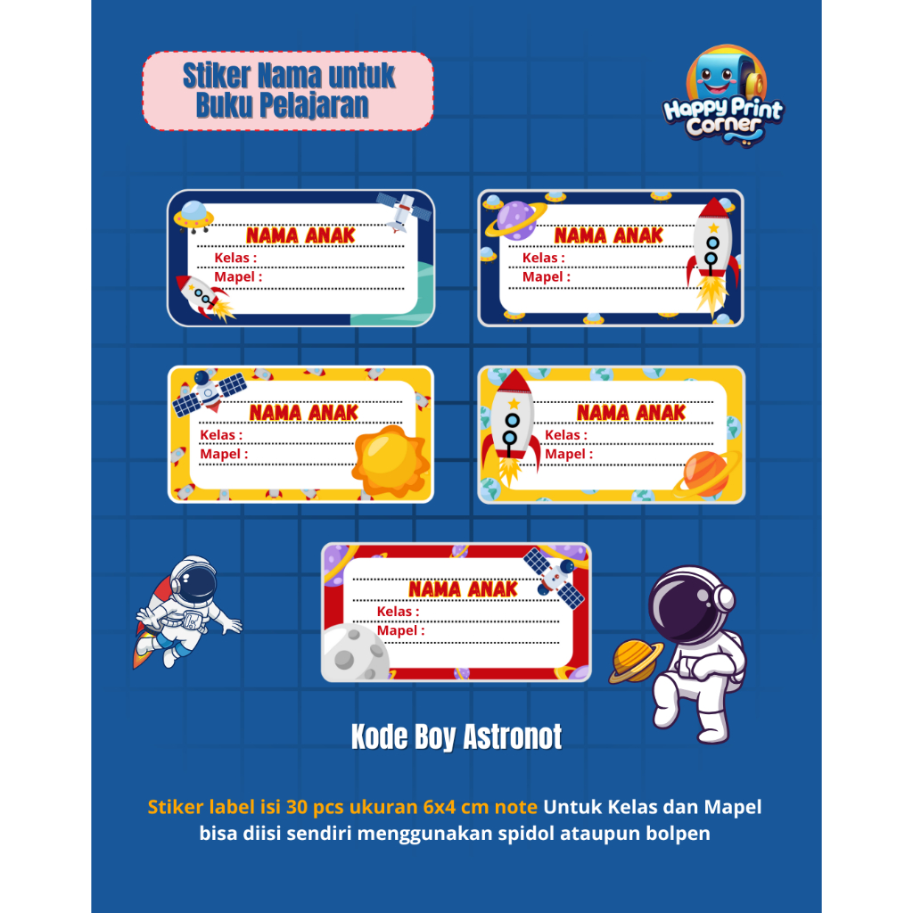 

Stiker Label Nama untuk buku pelajaran anak sekolah