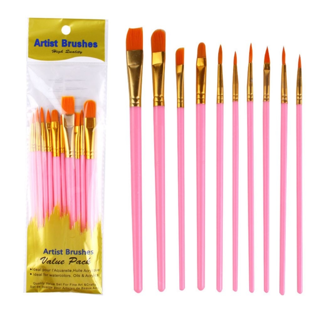 

1set 10pcs artist brushes Body Face Painting Cat Wajah Painting Wajah Body Painting Palette Halloween Bermain / Kuas Cat Wajah Face Painting Brush