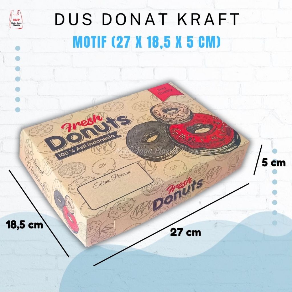 

Box Kotak Donat Isi 6 Motif Uk 27x18x5 Cm Dus Motif Bahan Kraft Donat Setengah Lusin