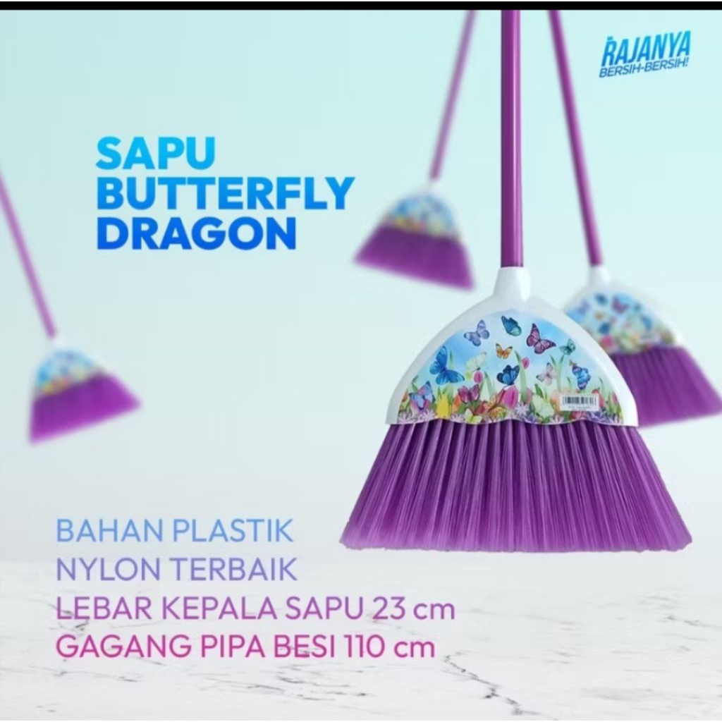 Sapu Butterfly Dragon/Sapu Nylon Ungu/ Sapu Nylon Premium