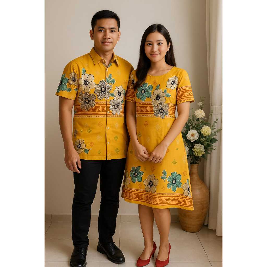 Dress, Dress Katun, Baju Pasangan, Kemeja Pria, Kemeja Batik, Couple batik, Baju couple