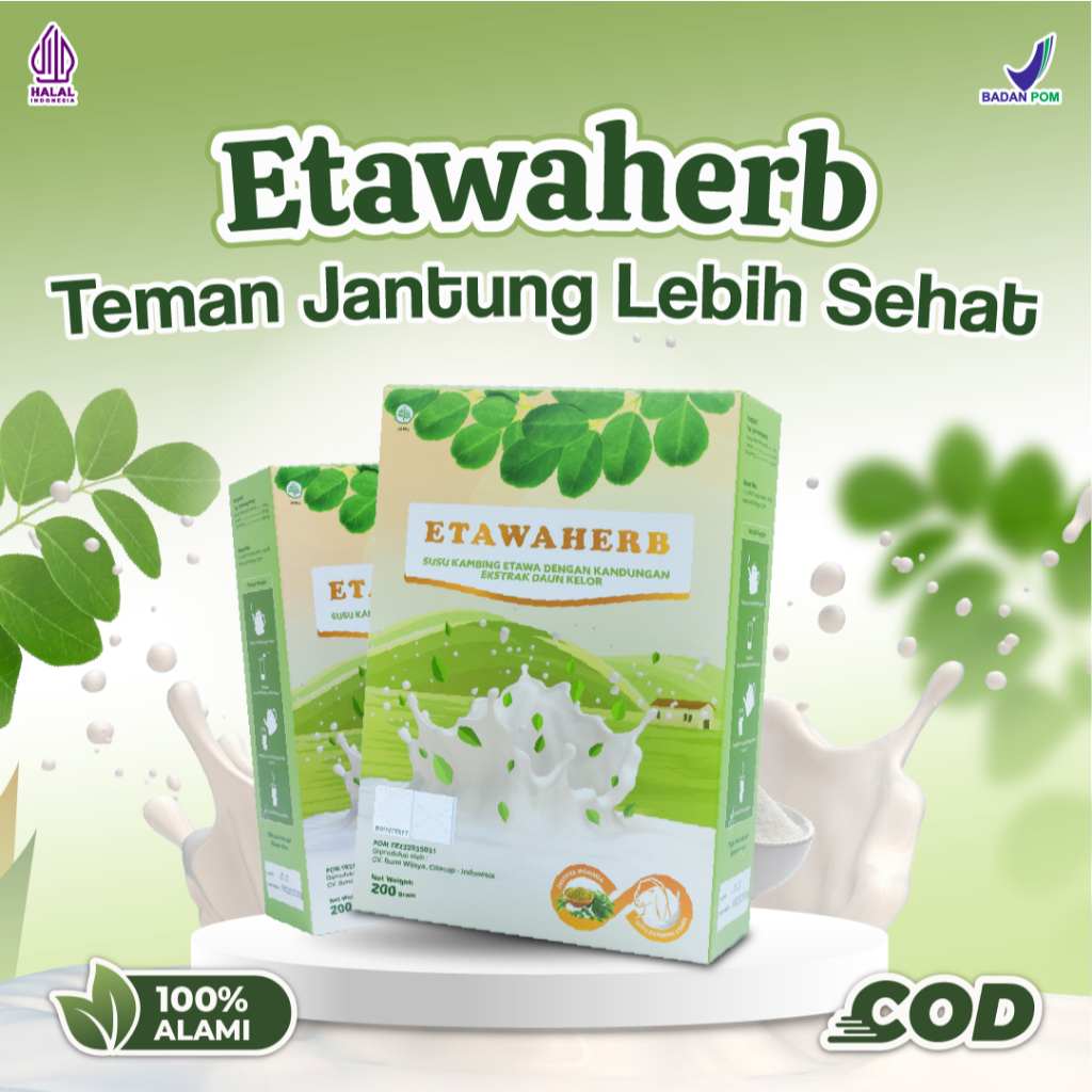 

PAKET 2 BOX Etawaherb Susu Herbal Jantung dari Kambing Etawa & Daun Kelor | Obat Jantung Alami BPOM Halal | Bantu Redakan Jantung Berdebar, Pegal Dada, & Mudah Lelah | Herbal Aman Tanpa Efek Samping | Bisa COD