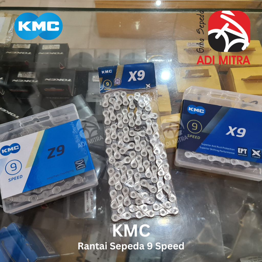KMC Rantai Sepeda X9 & Z9 9 Speed Shimano SRAM MTB Road Gravel E-Bike
