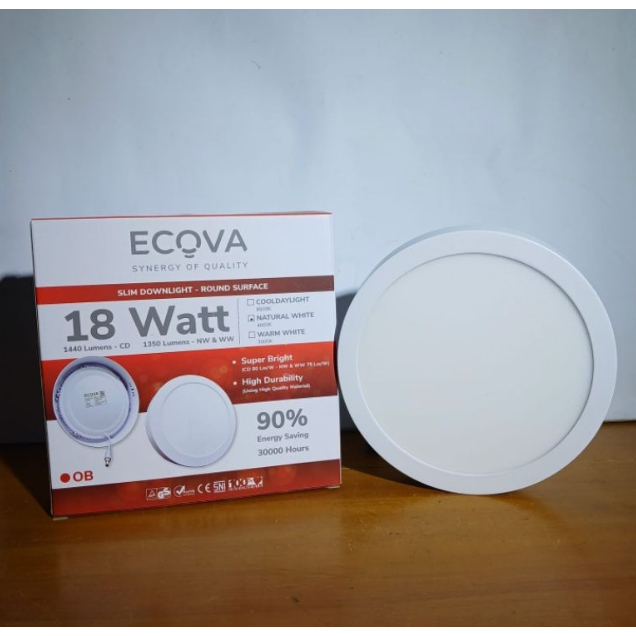 Lampu LED Downlight Outbow Ecova 18 Watt Bulat