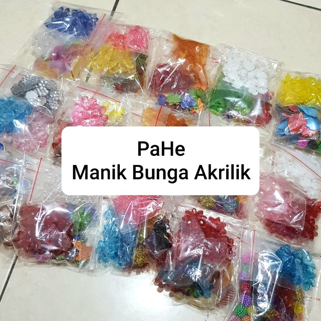 PAKET HEMAT MANIK BUNGA AKRILIK / PAHE BUNGA AKRILIK / MANIK BUNGA AKRILIK