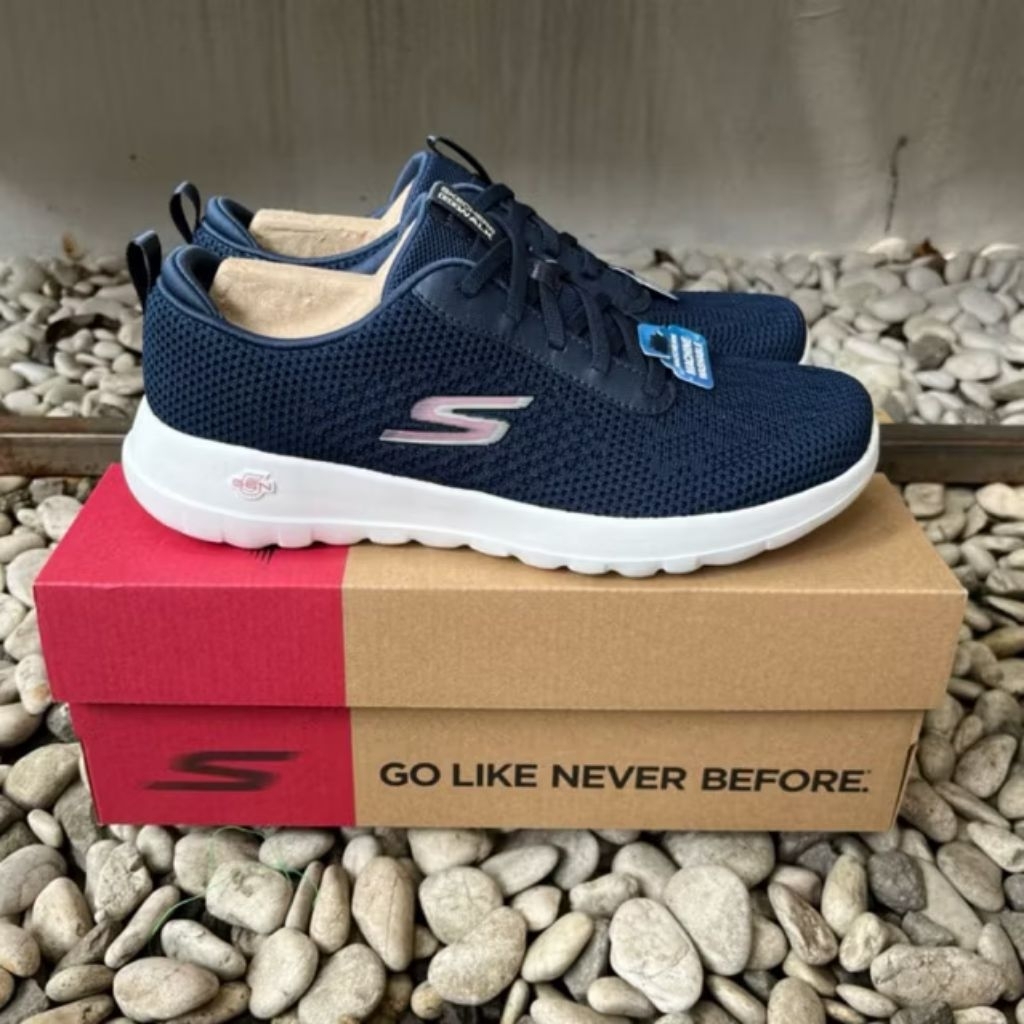 Skechers Go Walk Joy Navy Pink /Sepatu walking wanita l