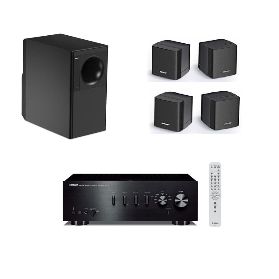 BOSE FREESPACE 3 SPEAKER SATELITE 4pc  + BASS MODULE + YAMAHA AS301 cafe resto bar toko ruang meetin