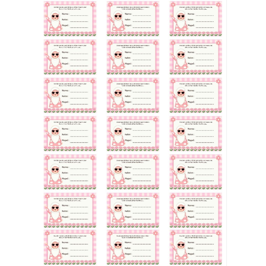 

18 PCS STICKER LABEL BUKU PELAJARAN