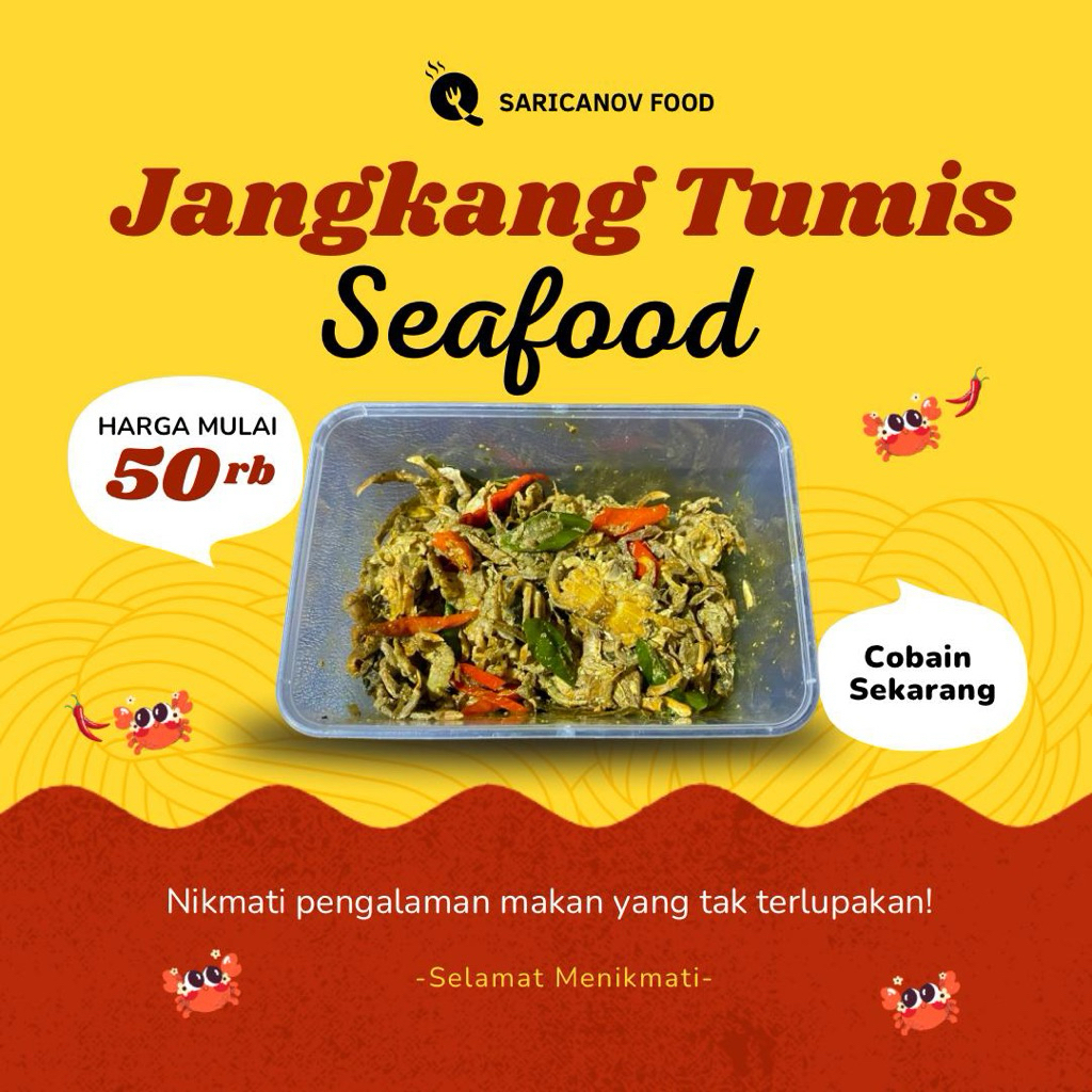 

Lauk Jangkang Tumis 250 gr/Jangkang Pedes/Kepiting Cangkang Lunak Tumis/Baby Crab