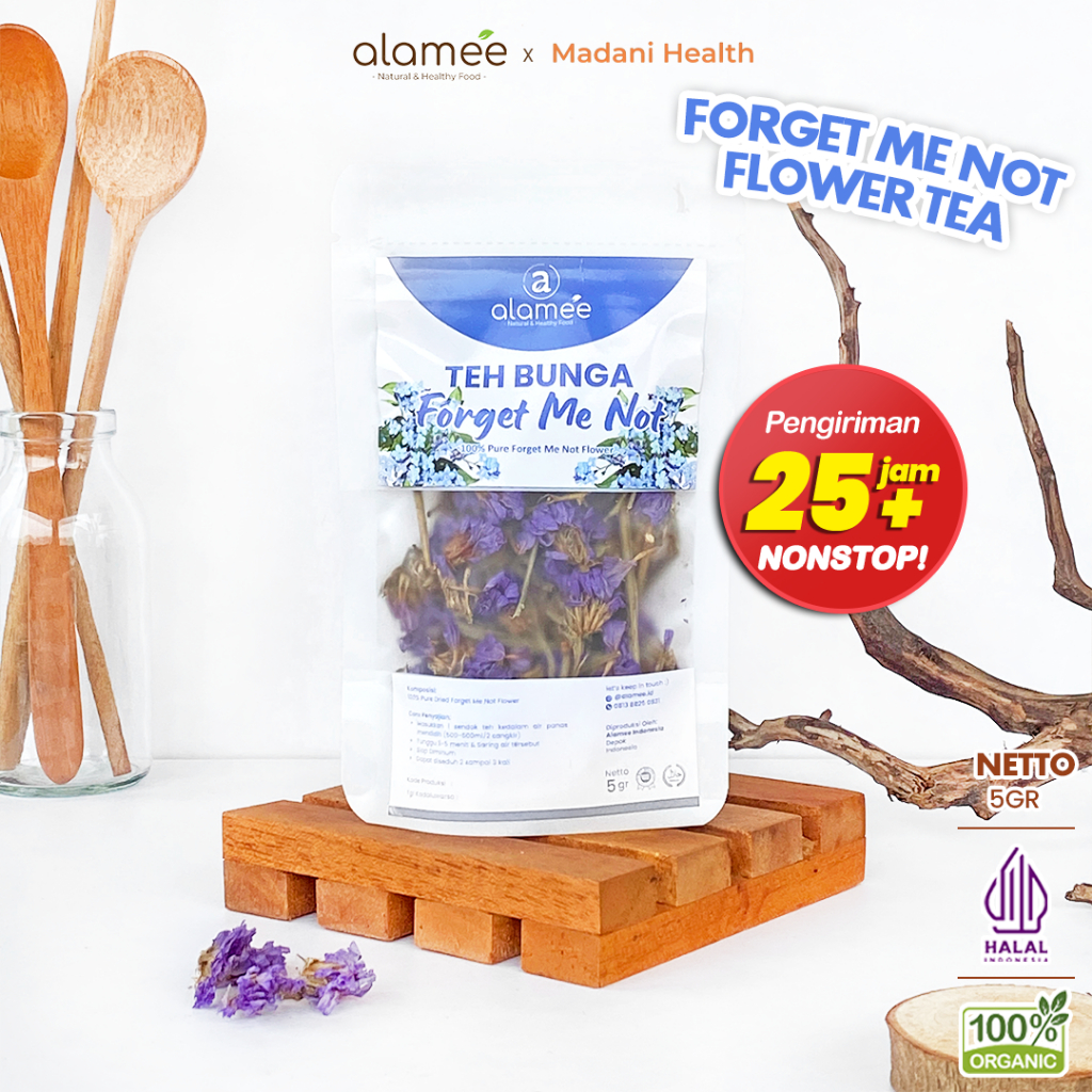 

ALAMEE Teh Bunga Forget Me Not Flower Tea Organik Kering Dried Siap Seduh Minum