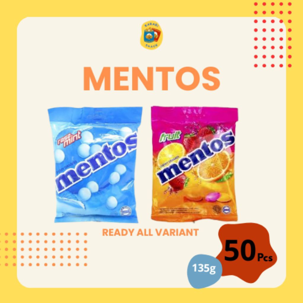 

RS Permen Mentos (135g) Permen Mentos rasa Mint & Buah Mentos Candy isi 50pcs