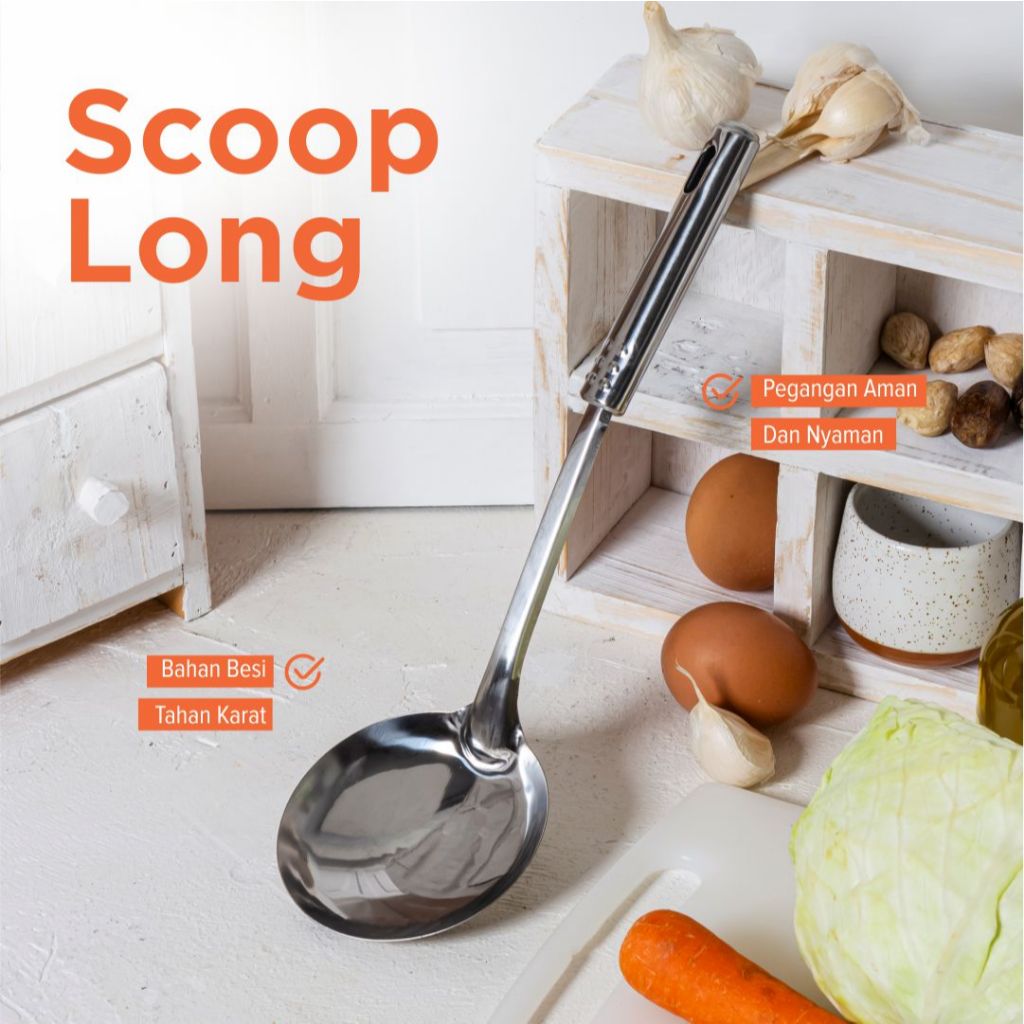 Sendok Sup Shabu-Shabu Centong Sayur Berlubang Soup Ladle Stainless Steel Murah