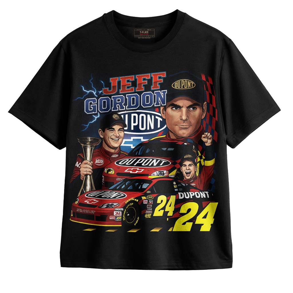 NASCAR JEFF GORDON KAOS SPORT TSHIRT OVERSIZE UNISEX HITAM - TFLIKS