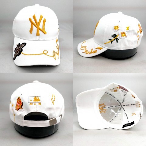 TOPI SNAPBACK MELENGKUNG NY BUTTERFLY PUTIH