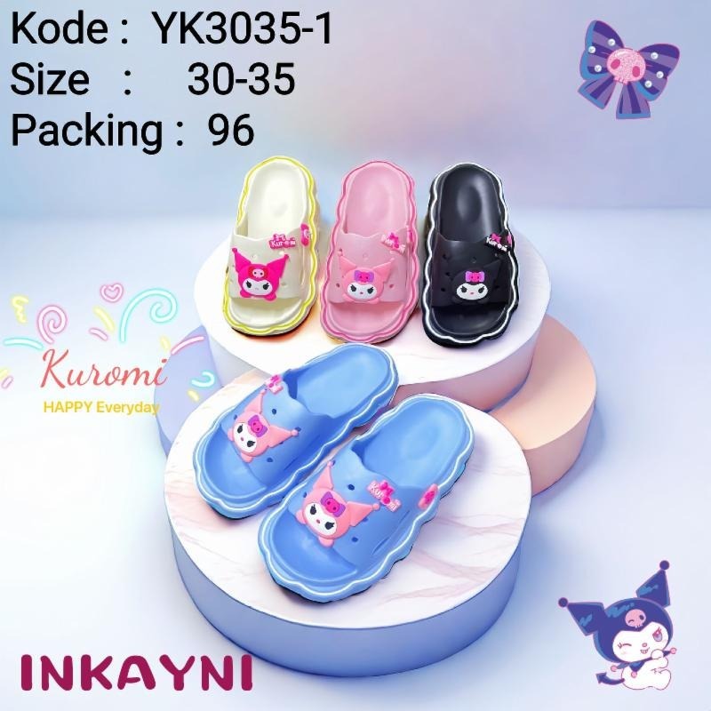 Sandal Anak Perempuan Kuromi Lucu Terbaru Ringan Lentur / Sandal Anak Perempuan Kuromi
