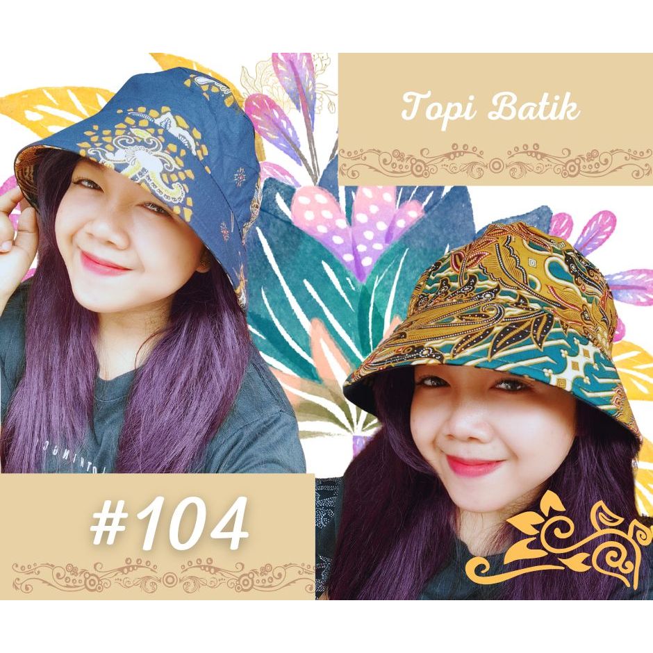 TOPI BATIK JOGJA MOTIF BOLAK BALIK TOPI MALIOBORO SOUVENIR SIAP KIRIM