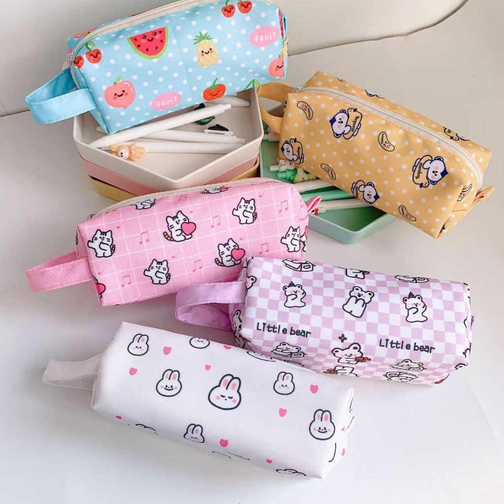 

Large capacity minimalist student pencil case, cow stationery box, portable storage bag