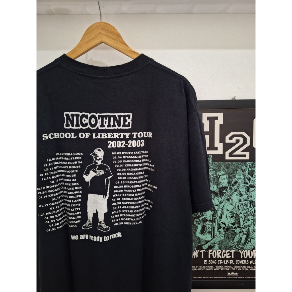 vintage kaos band jepang nicotine