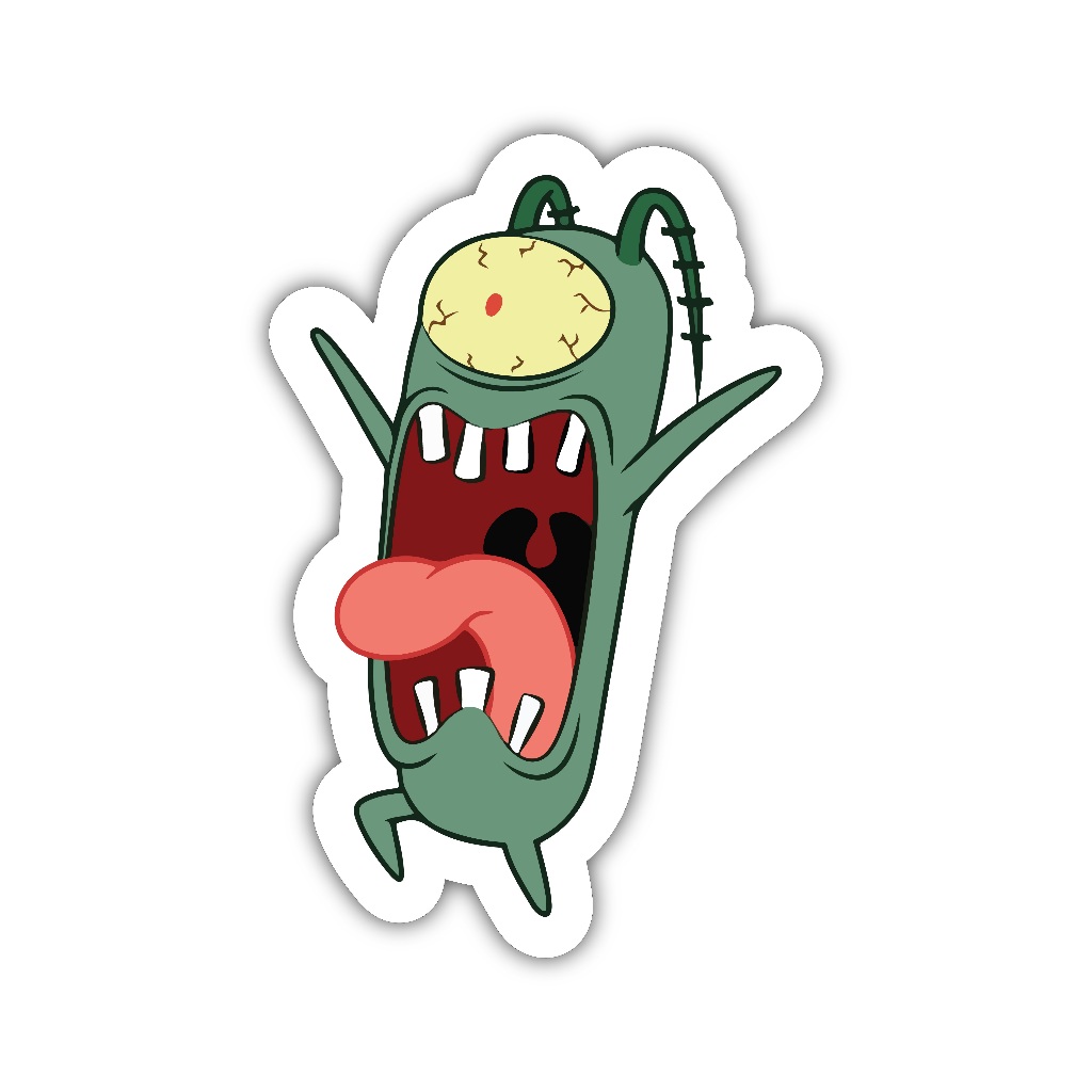 

ZV076 sticker planktonnnnn karakter kartun anime aesthetic, stiker vinyl satuan