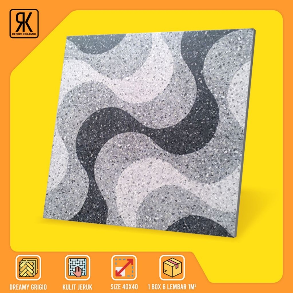 Keramik Lantai Kasar & Matt Dreamy Grigio 40x40