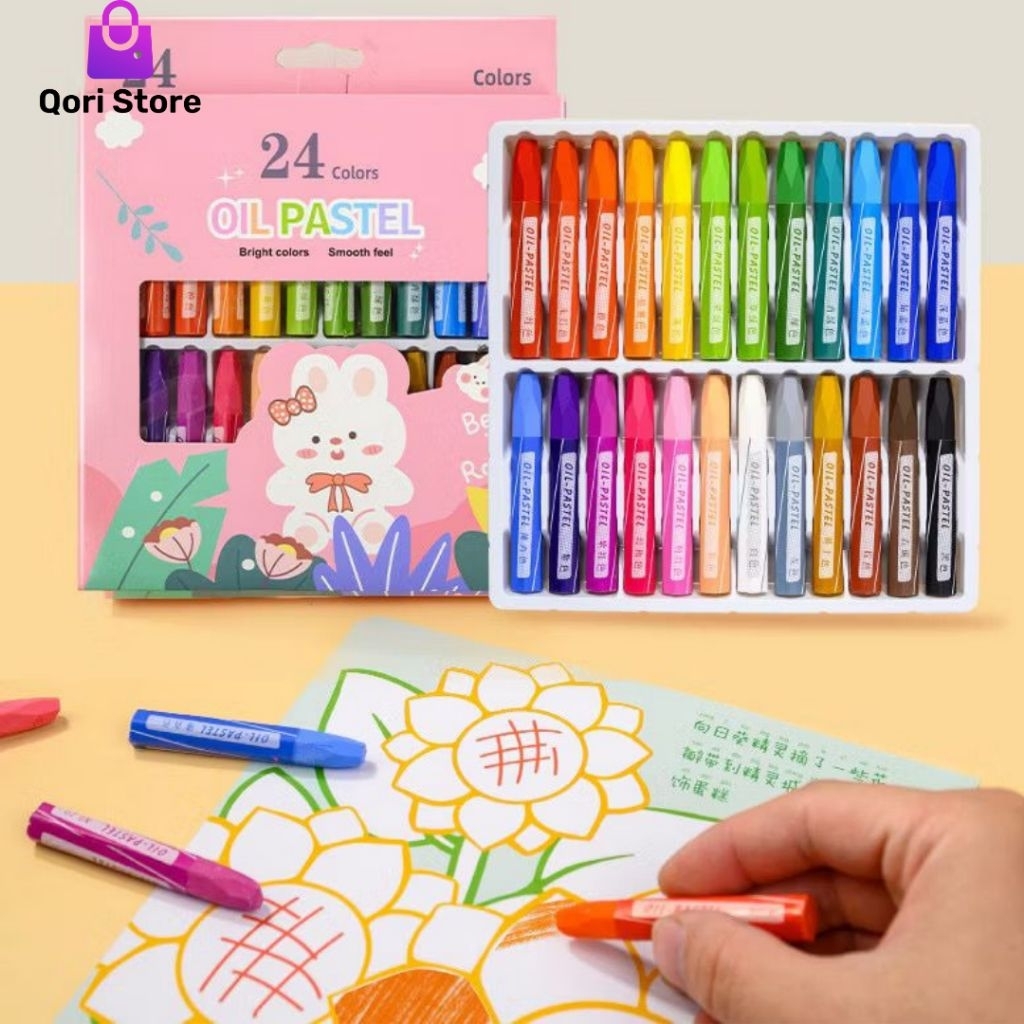 

Qori Store - Crayon Oil Pastel Isi 24 Colors / Crayon Oil Pastel Set / Krayon Oil Pastel / Crayon 24 Warna