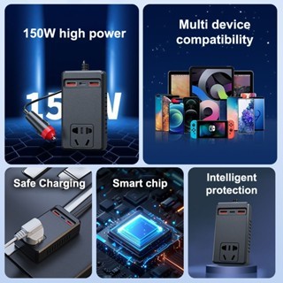 Power Inverter Mobil 150W 12-24V Charger Mobil USB Type C C12