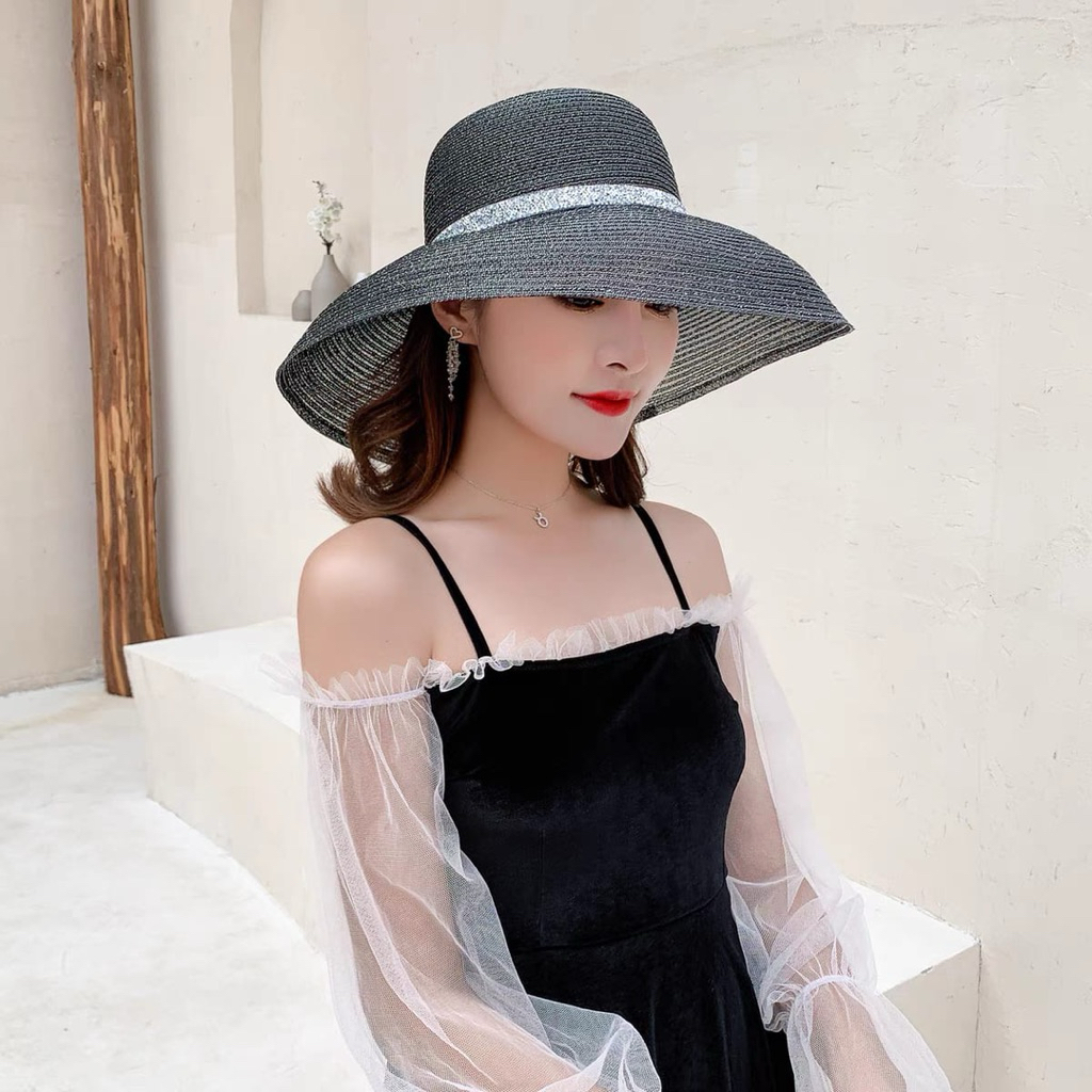 TOPI PANTAI TRANSPARAN PANTAI WANITA TOPI LEBAR