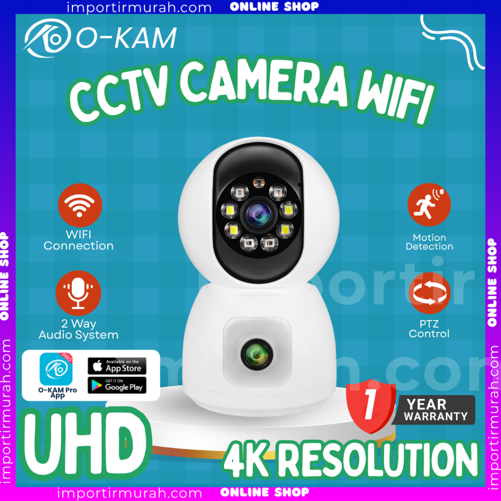 Smart Indoor IP Camera Wifi CCTV 6MP Dual Lens PTZ Waterproof / Cctv Wifi Jarak Jauh Lewat Hp Tanpa 