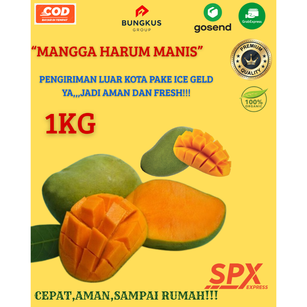 

MANGGA HARUM MANIS BUAH PREMIUM SUPER MANIS 1KG BUNGKUSGROUPSHOP
