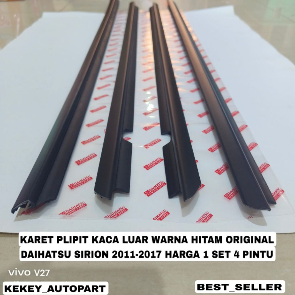 karet plipit pelipit kaca luar mobil Daihatsu Sirion 2011-2017 original