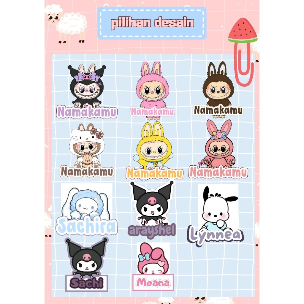 

sticker nama anak custom lucu