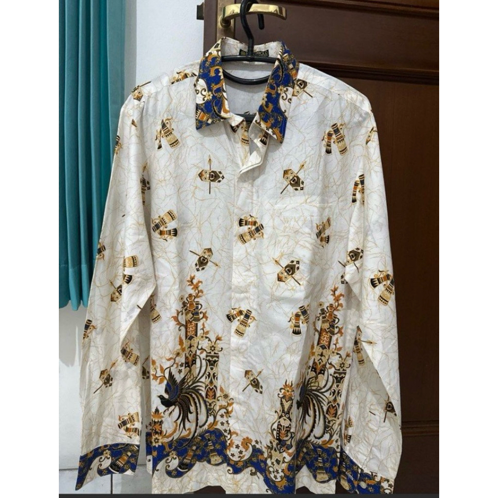 kemeja batik putih pria | kemeja prelov batik