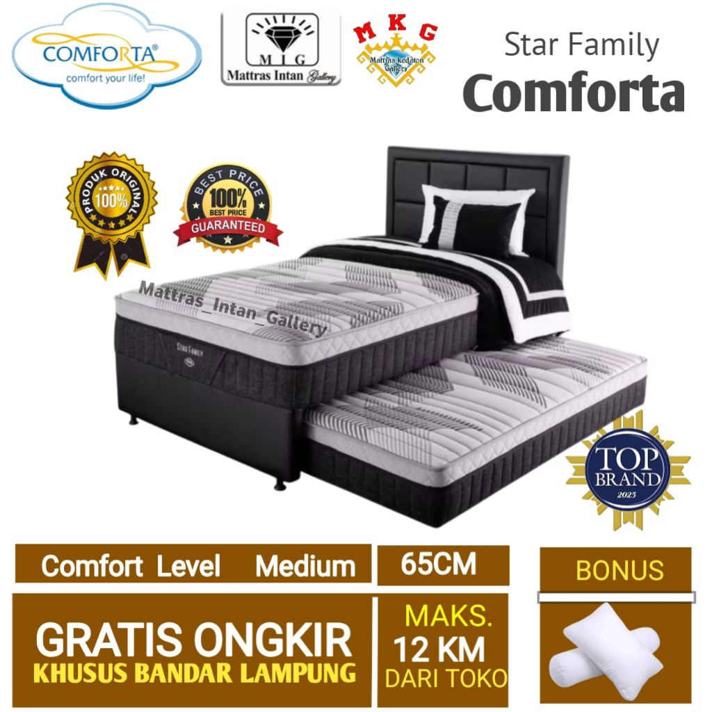 Kasur Comforta Sorong 2in1 Star Family uk 120x200 - springbed sorong 2 in 1 comforta spring bed Band