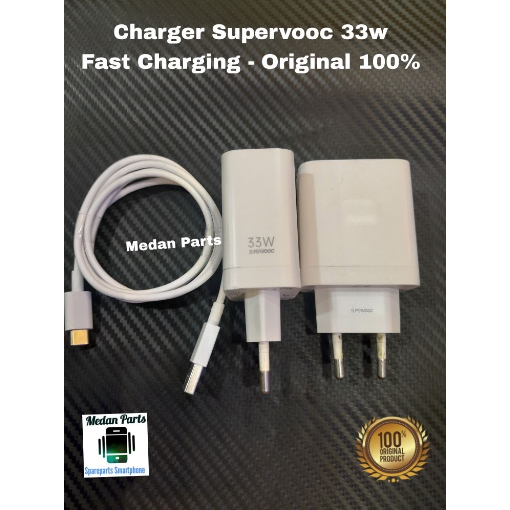 Charger OPPO SUPERVOOC 33W Original 100% Copotan Hp A3X A3 Pro, A5 Pro, A60, A80, Reno 12F,....