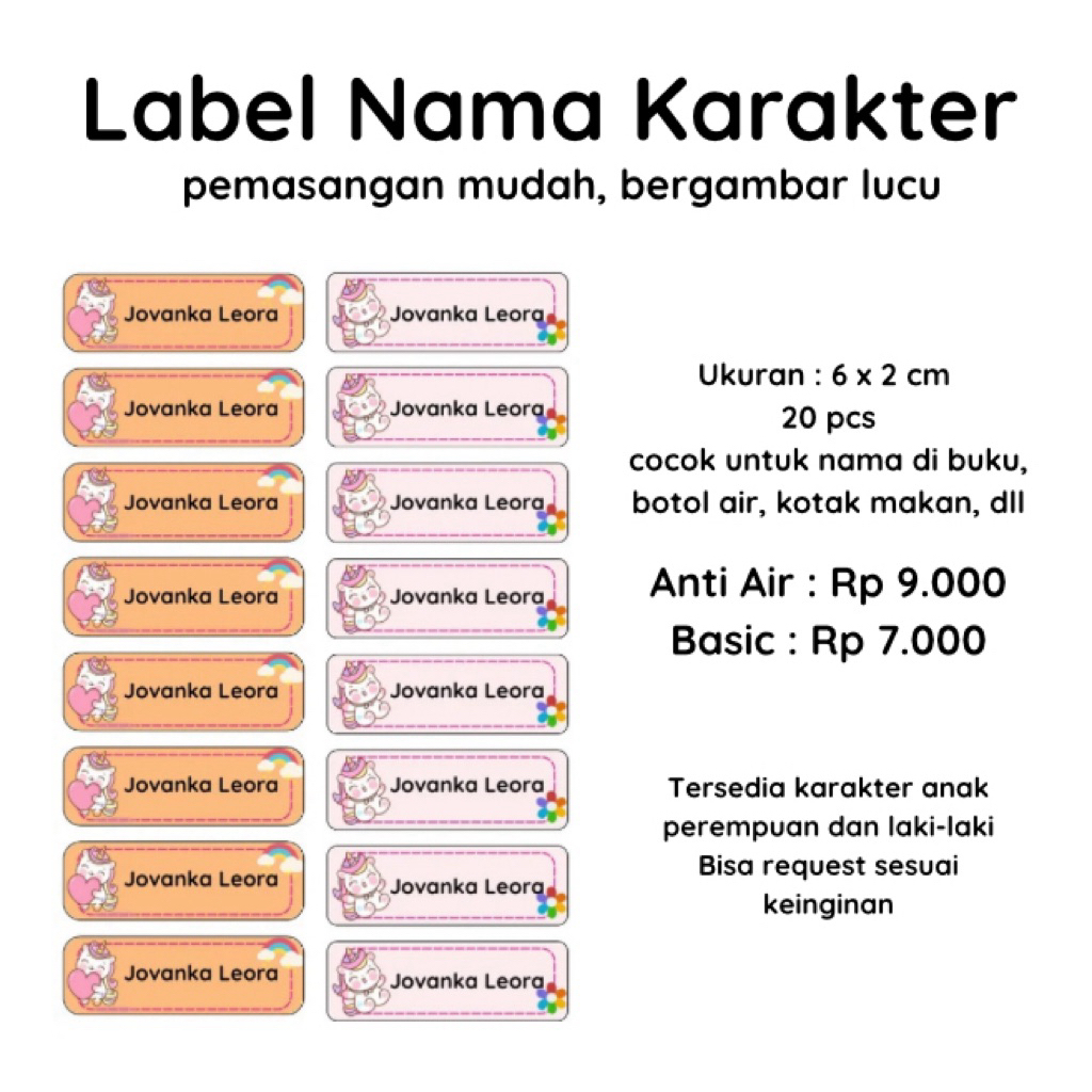 

LABEL NAMA KARAKTER