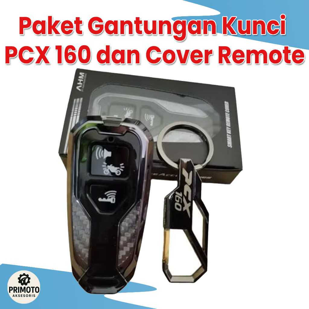 Paket Gantungan Kunci Motor PCX + Cover Remote Smartkey Original AHM – Aksesoris Honda PCX 160