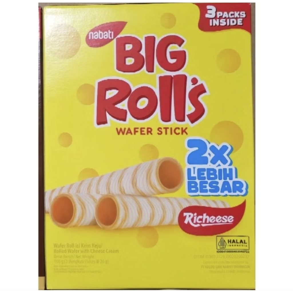 

Nabati BIG ROLLS wafer stick richeese 108 gram