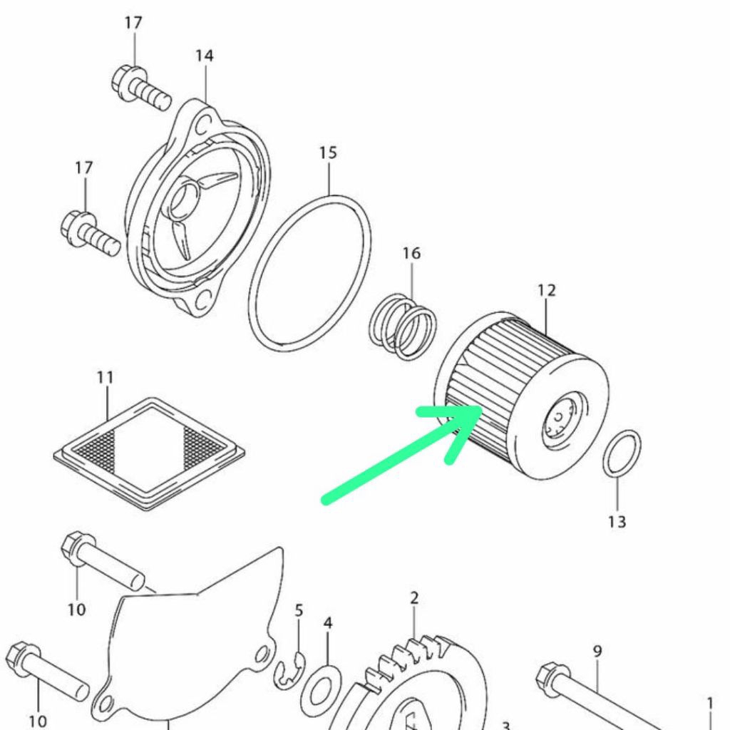 Filter, Engine Oil / Filter Oli (Gb. 12) Suzuki V-Strom SX250 SUZUKI GIXXER SF 250ccOriginal Suzuki 