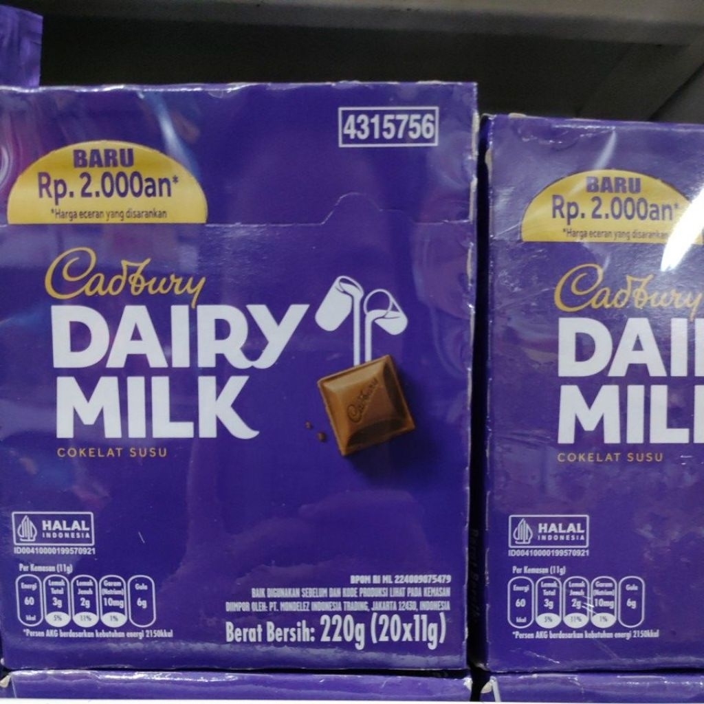

Cadbury dairy Milk 20x 11gr box