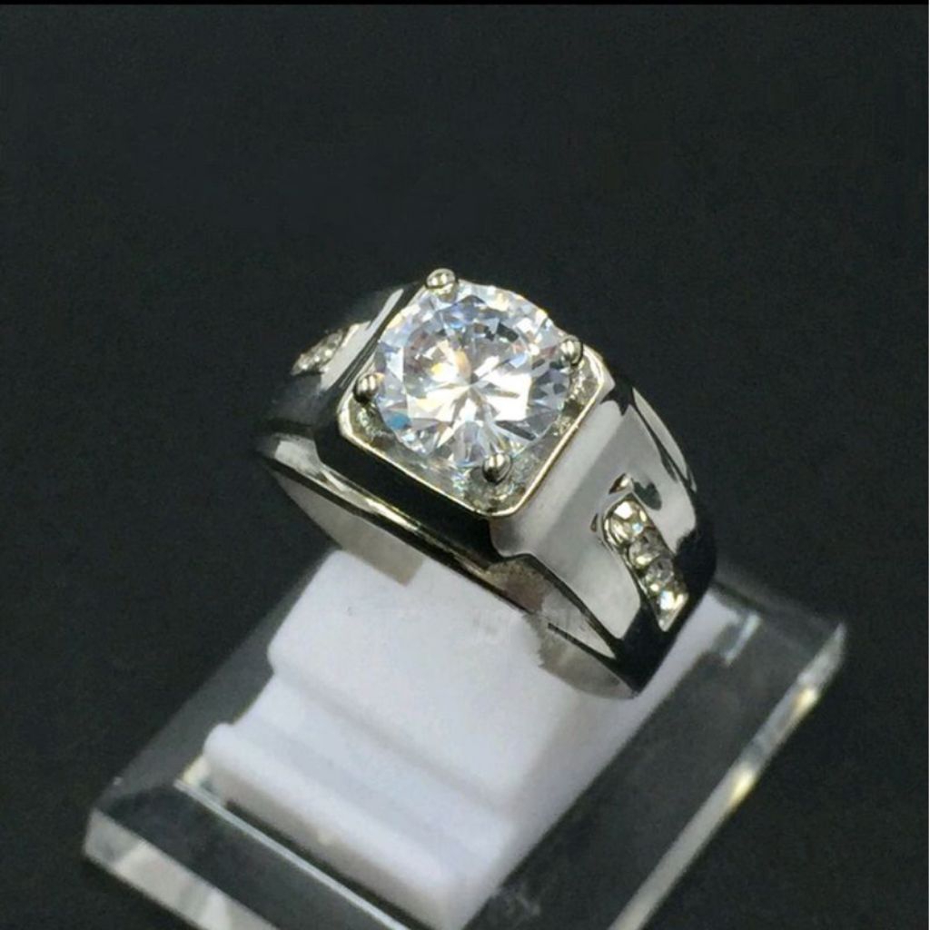Cincin Pria Permata Zirkon Super Mewah