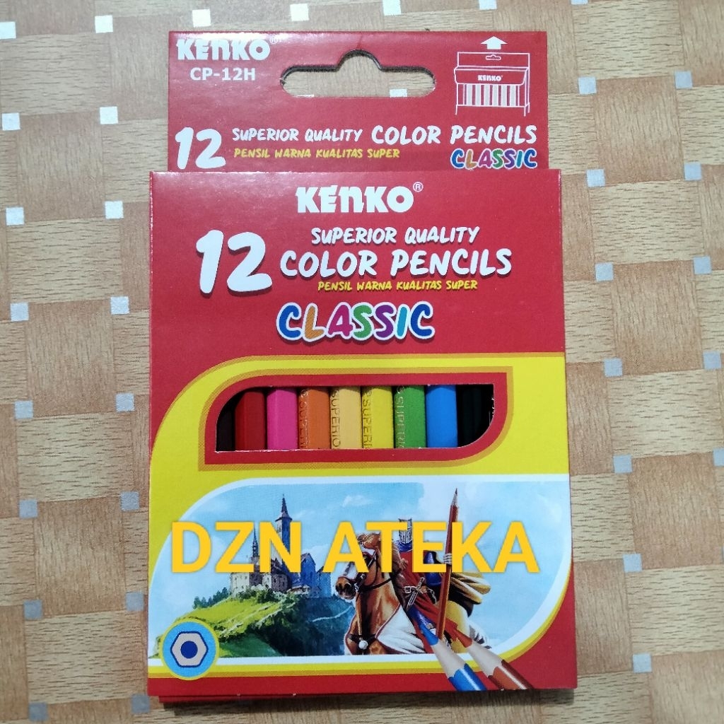 

12 pcs Pensil warna Kenko isi 12 Pendek CP-12H Pensil warna anak